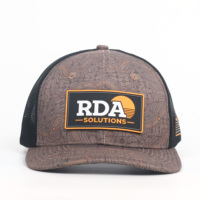 Casquette de haute qualité à 6 panneaux avec patch en caoutchouc personnalisé, visière pré-courbée, Richardson 112 Trucker Camo Hat