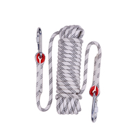 Corde de tirage en nylon tressé, corde d'escalade statique 6mm 8mm 10mm 12mm 16mm noire pour le sauvetage, le camping et la randonnée