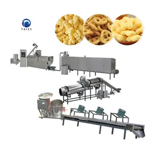 automatic corn puffs flakes snack food extruder puffed rice puffed snacks making machine