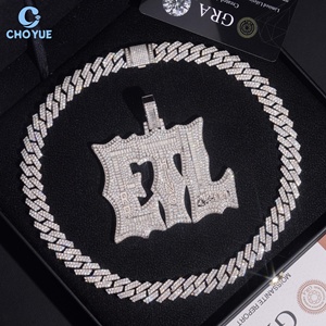 Custom Iced Out Bagutter Moissanite Name <b>Pendant</b> <b>Solid</b> 925 Sterling Silver <b>Gold</b> Plated VVS Moissanite Luxury Hip Hop Jewelry - Product Image 5