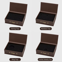 Emballage en carton texturé avec logo de design de luxe personnalisé, fermeture magnétique rigide, boîte cadeau pour bijoux avec estampage à chaud en feuille d'or