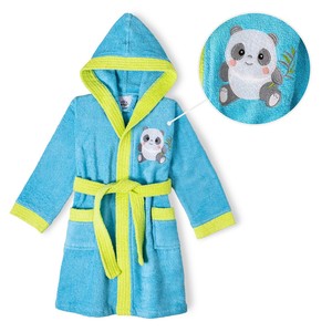 <b>Turquoise</b> Kids Bathrobe S 6-8 Kids Bath <b>Towel</b> - Product Image 1