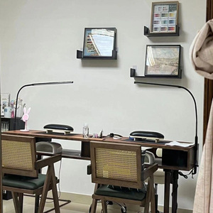 <b>Nail</b> Art Walnut <b>Table</b> American-style Household Vintage Desk Single or Double Person Simple Vacuum Cleaner for <b>Nail</b> Art <b>Table</b> - Product Image 2