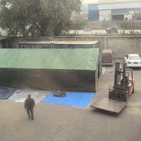 Tente de secours extérieure 72 m² résistante aux rayures, tente à armature coupe-vent et imperméable pour réfugiés, tente Oxford