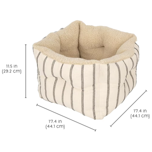 Nido respetuoso con el medio ambiente fácil de limpiar elegante a rayas de pared alta con forma de abrazo para Gatos Perros personalizado cálido Sherpa Interior hecho a mano cama para mascotas - Product Image 3