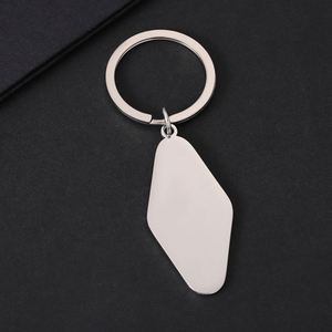 <b>Custom</b> Blank Keychain Engraved Logo Metal Stainless Steel Hotel Motel Room Number Diamond Bulk Personalize Pet Tag Blank Keyring - Product Image 2