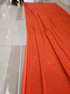 Tissu en strass de haute qualité, largeur 1,5 mètre, tissu en cristal, tissu extensible haute densité avec espacement de 1 mm pour robe de danse - Product Image 3