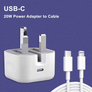 อะแดปเตอร์จ่ายไฟ GaN แบบเร็ว 20W มาตรฐานอังกฤษ รองรับ PD 3.0 ช่องเสียบ Type-C สำหรับ <span class=keywords><strong>iPhone</strong></span> 15 <span class=keywords><strong>Pro</strong></span> <span class=keywords><strong>Max</strong></span> และการชาร์จสมาร์ทวอทช์ ขายส่ง - Product Image 4