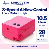 Kit de compresseur d'aérographe Linhaiveta avec contrôle à 3 vitesses et aérographe de 0,3 mm pour la décoration des ongles