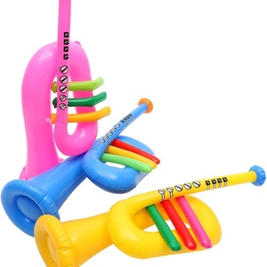 Trompette Gonflable en PVC 70*25 CM Rose Bleu Jaune pour les Prix de Carnaval, Décorations de Fête Années 80, Jouet pour Enfants, Fête d'Enfants - Product Image 1