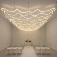Lustre de plafond en maille ondulée structurée 3D, voile de chiffon bordeaux toutes couleurs, cadres en tissu transparent, rideaux et tentures pour décoration de mariage