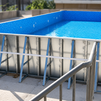 Piscine hors sol de 25 m avec parois en acier galvanisé et structure en acier inoxydable pour usage familial extérieur, design moderne et personnalisé