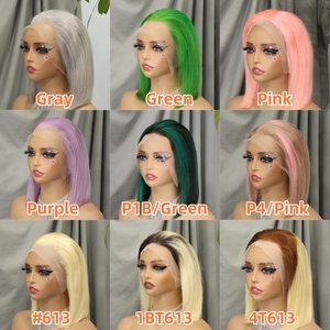 Peluca Bob Rosa de Cabello Humano, 250% de Densidad, 13x4, Encaje Frontal Transparente, Doble Trama, Liso Extremo, Pelucas Bob Teñidas para Mujeres Negras - Product Image 6