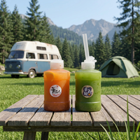 Bouteilles de 1000 ml en forme de baril pour boissons aux fruits et thés, avec bouchons à clapet circulaires, de haute qualité, vente en gros, portables