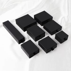 Tiroir en carton à bijoux coulissant pour hommes en stock <span class=keywords><strong>pas</strong></span> <span class=keywords><strong>cher</strong></span> Ajouter logo Petite boîte en papier noir Emballage pour bijoux - Product Image 3