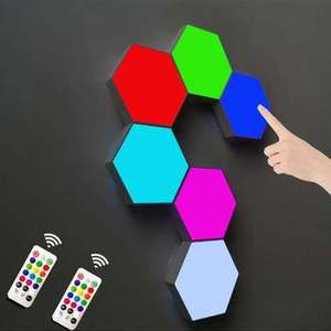 ไฟ LED ควอนตัม RGB แบบโมดูลาร์ ต่อประกอบได้  ควบคุมด้วยเสียง  โคมไฟติดผนัง  ตกแต่งภายในบ้าน ห้องเล่นเกม - Product Image 3