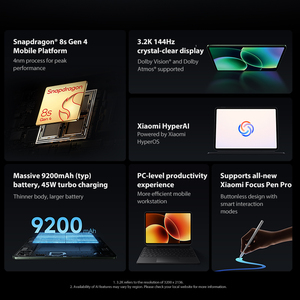 Xiaomi Pad 8 version globale, écran 3.2K 144Hz, processeur Snapdragon ®   Plateforme mobile 8s Gen 4, batterie 9200 mAh (typ), Xiaomi HyperOS 3 - Product Image 2