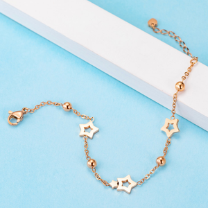 Fabrik Preis Großhandel Mode Phantasie Armband Set 18K <span class=keywords><strong>Gold</strong></span> Überzogene Sterne Hand Kette Armband Mode-Design Für Mädchen Und frauen - Product Image 4