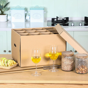 Boîte de déménagement en carton ondulé épais avec poignée pour <span class=keywords><strong>verres</strong></span> à vin et verrerie, pour articles de cuisine et articles ménagers - Product Image 4