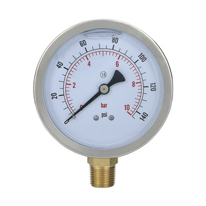 Manufacturer pressure Gauge price 100mm NPT1/2 filled glycerinum connection pressure gauge