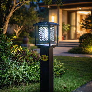 Lámpara antimosquitos con energía Solar, trampa eléctrica para insectos, resistente al agua, para exteriores, luz para jardín, césped, acero inoxidable negro - Product Image 2