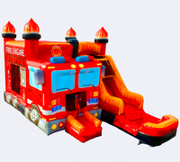 Toboggan Gonflable Commercial Géant en PVC pour Enfants, Modèle Pompier, Capacité 500-1000kg, Activités Extérieures pour Enfants, Leteng LT-569 2-3