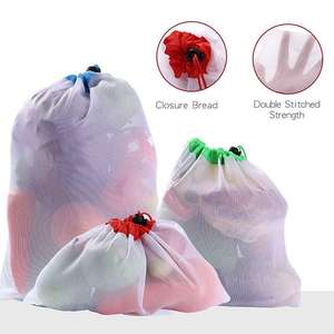 Good Selling Eco Friendly Reusable Cotton Produce Mesh <b>Bag</b> for Vegetables and Fruits - Product Image 3