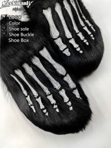 2026 Pantoufles personnalisées en peluche, mules douces en fourrure avec broderie, sandales chaudes et tendance pour homme - Product Image 5