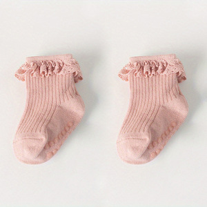 Chaussettes pour tout-petits filles garçons nouveau-né <span class=keywords><strong>pantoufle</strong></span> chaussettes enfants nouveau Design antidérapant anti-dérapant bébé avec chaussettes à volants - Product Image 6