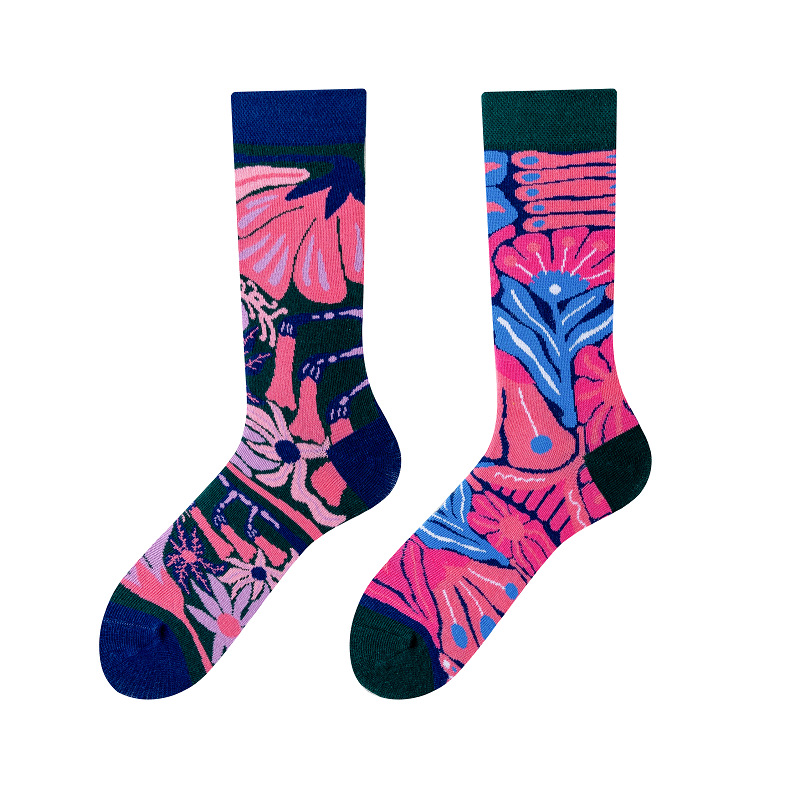 New Couple AB Custom Jacquard Socks Custom Design Combed Cotton Happy Socks Unisex