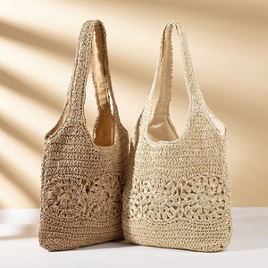 Borsa da Spiaggia in Paglia Intrecciata a Mano, Grande Capacità, Casual, con Chiusura Aperta per Vacanze Estive - Product Image 6