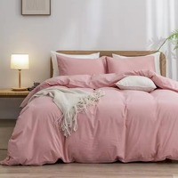 Ensemble de literie d'hôtel personnalisé OEM, super doux, 100% coton, respirant, séchage rapide, lavable en machine, sans plis, 3 pièces