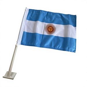 Bandera de Argentina de Poliéster Resistente, 12x18 Pulgadas, Azul Claro, Impresión Digital, Decoración para Automóvil, para Viajes Familiares y de Negocios, Uso Promocional - Product Image 1