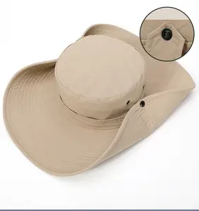 Chapéu tipo bucket hat, chapéu masculino para pesca ao ar livre, para caminhadas, praia, respirável, anti uv, aba grande