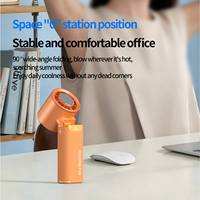 Hxtc88 Ventilateur portable pliable 4000 mAh avec écran LED 100 vitesses, rafraîchisseur d'air haute vitesse, et cordon tour de cou, idéal pour les voyages