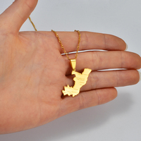 Collier avec pendentif en acier inoxydable avec nom de ville de la République du Congo, ornement ethnique pour les occasions de fête - Brazzaville # 175921