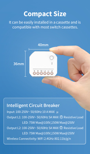 Новый умный автоматический выключатель Wi-Fi 2025 года с поддержкой голосового управления и удаленного управления через приложение Tuya Smart Life. - Product Image 6