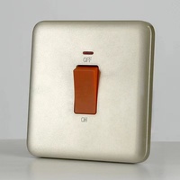 Interrupteur mural électrique à bouton-poussoir, ignifuge, étanche IP21, bipolaire, 250V 10A, norme britannique, doré, vente directe usine