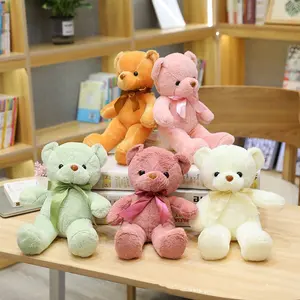 Boneka beruang teddy lembut contoh gratis terlaris 30cm warna berbeda hadiah Valentine untuk anak perempuan mainan beruang mewah