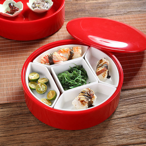 Boîte alimentaire multi-couches Miyajima avec compartiments, poignée ronde portable pour collations et desserts - Product Image 3