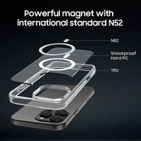2024 nouveauté chaude de haute qualité Transparent TPU + PC puissant étui de téléphone portable magnétique pour Iphone 15/16 Pro Max