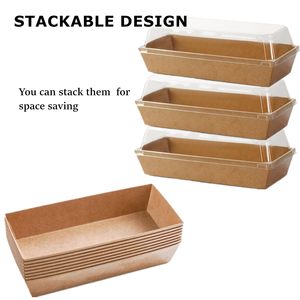 Emballages <span class=keywords><strong>de</strong></span> restaurant, boîtes à sandwichs et sushis haut <span class=keywords><strong>de</strong></span> gamme à emporter, mini-boîtes à charcuterie en papier avec couvercles transparents, contenants alimentaires jetables - Product Image 3