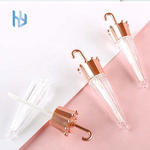 Meilleur <span class=keywords><strong>prix</strong></span> or rose belle 5ml conteneur d'huile pour les lèvres vide en plastique mignon parapluie tube de brillant à lèvres - Product Image 1