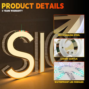 Enseignes lumineuses LED d'intérieur haut de gamme, lettres en acrylique personnalisables avec éclairage lumineux pour le bureau, la salle d'exposition et la décoration de boutique - Product Image 2