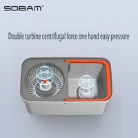 Ensemble de seaux de nettoyage des sols Magic 360 Spins pour cuisine à domicile avec poignée en acier et emballage de recharge de tête de vadrouille en plastique