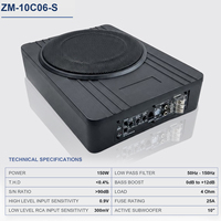 Caisson de basses actif pour voiture de 10 pouces, sous le siège, avec amplificateur, haut-parleurs audio actifs, 12 V CC