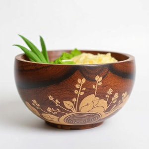 Tazón de Madera Artesanal Moderno, Duradero y Elegante, con Acabado Liso, para Servir Ensaladas y Frutos Secos, Marca RMW - Product Image 2