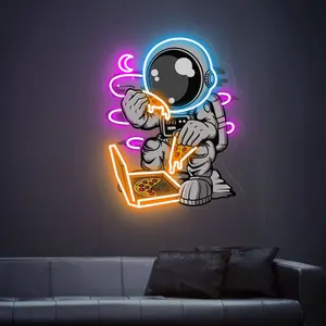 Binnen Astronaut Neon Flex Hoog Transparant Geen Moq Muur Feestzaal Decor Aangepaste Led Spaceman Neon Bord Lichten