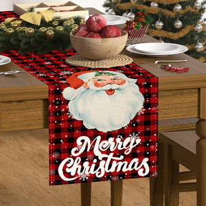 Nappe de Noël YUELIAN en lin imprimé, chemin de table pour la table à manger à la maison, décorations de table - Product Image 6