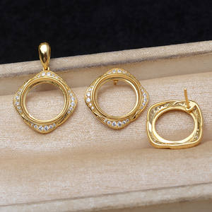 Composant de pendentif carré DIY en argent S925 pour perles de 13,6-13,8 mm, référence WENCHI JG6091 - Product Image 5